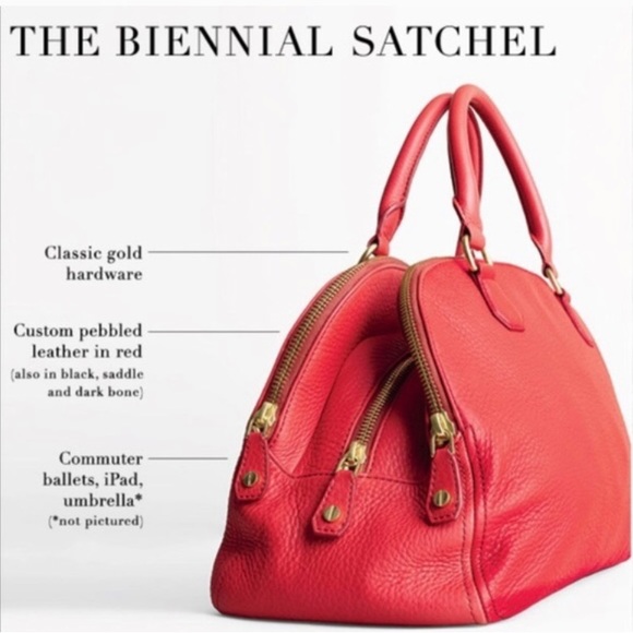 JCrew Biennial satchel large red purse bag - Picture 2 of 5